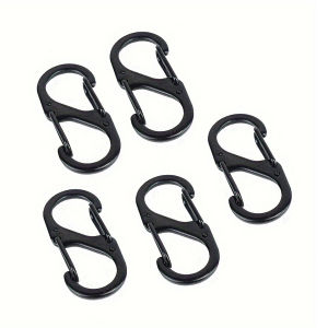 Metal S shape carabiner clips hook Spring Buckle Elastic Rope Hook Elastic Size For for Outdoor Backpack Buckle Stainless Steel
