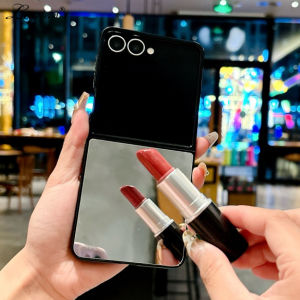 Luxury Mirror Make Up Phone Case for Samsung Galaxy Z Flip 7 6 5 4 Flip7 zflip flip6 Ultra Slim Thin Shockproof Ins Korean Cover