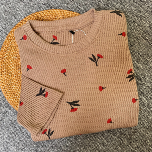 Kaos Motif Wanita Lengan Panjang Premium