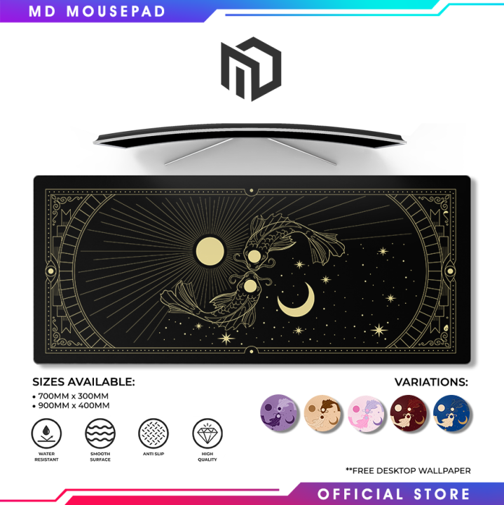 MD Mousepad Cosmic Koi Extended Mousepad Large Gaming Mousepad