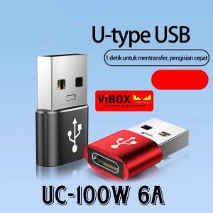 Vibox UC-100w Otg 6A Usb To Type C Female to Usb  Male Adapter Converter Connector Otg Type C To Kepala Usb Original Multy Fungsi [TSA]