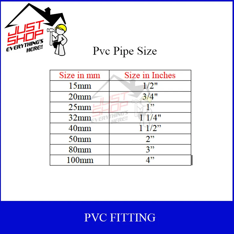 PIPE FITTING / PVC FITTING / PENYAMBUNG PIPE - 1-1/4/32mm, 1 1-/2/40mm,  2/