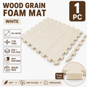 SUMINOE Wood Grain EVA Foam Floor Mat 6pcs Interlocking Puzzle Tiles 30x30cm 60x60cm 1cm Thick with Edge Strips for Kids Home