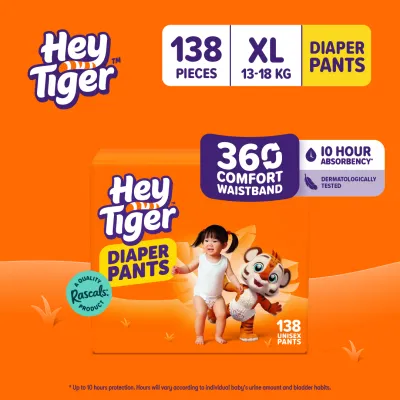 Hey Tiger Pants XL Diaper Case - XL (13-18 kg) - 138 pcs - Diaper Pants
