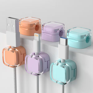 Charging Cable Holder Magnetic Clip Desk Organizer Self-adhesive Cord Management System Wire Buckle Gripper