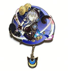 Cifera Anime Cipher Metal Badge High Quality Enamel Pin Cat Girl Design with Coin Elements Pendant Brooch Game Peripheral Collectible Decoration
