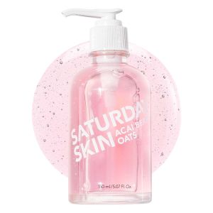 Saturday Skin Hydrating Gentle Facial Gel Cleanser Makeup Remover Sensitive Skin Face Wash Antioxidant Vitamin Brightening Smoothing Korean Skin Care CICA Acai Berry Oats