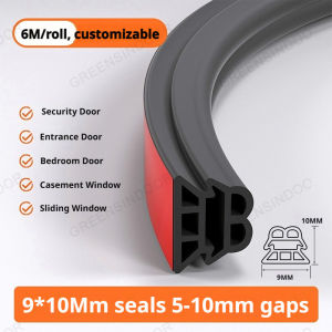 Black 6M Self Adhesive Pyramid EPDM Seal Strip Door Window Soundproof Windproof Gap Blocker