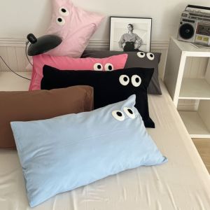ZM10Q 2PCS Machine Washable Soft Pillow Cover Comfortable Cartoon Breathable Pillowcase Home Textile Rectangular Pillow Case Home Use