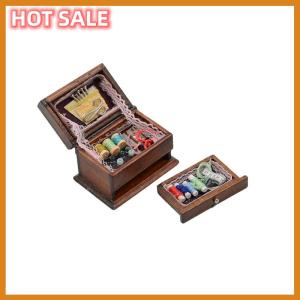 🔥🔥🔥dingdaocunz Vintage Sewing Needlework Needle Kit Box 1:12 Dollhouse Miniature Mini Decor