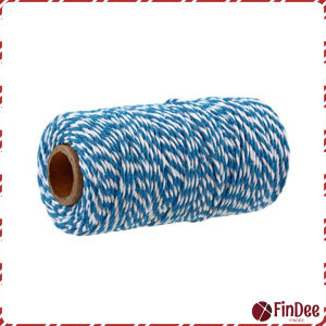 FinDee เชือกเกลียวสองสี ยาว 100 เมตร สำหรับงาน DIY บรรจุภัณฑ์ของขวัญ งานฝีมือ Cotton Twine