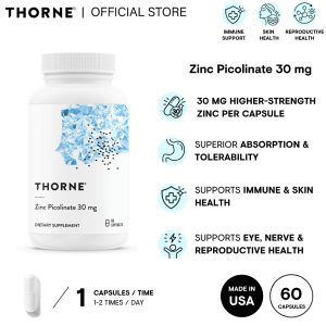 Thorne Zinc Picolinate 30mg 60 / 180 Capsules Supports Immunity Eye Nerve Skin & Reproductive Health