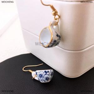 [COD] WEICHENG Vintage Handmade Teacup Earrings For Women Cup Earring Jewelry Gifts