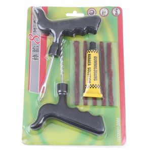 13pcs Tubeless Tire Repair Kit for Car Motorcycle and Electric Scooter Tire Patch Exterior Puncture Tool with rubber solution glue Puncture Plug Repair Tools Patch Exterior Puncture Tool