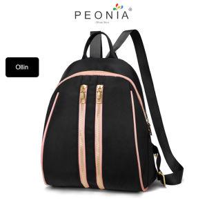 Peonia PNA OLLIN Water Resistant Ransel Tas Wanita Punggung Kantor Kerja Sekolah Kuliah Outdoor Trendy Fashion Style Travel Casual Backpack Anak Remaja Perempuan Selempang Cewek Bag