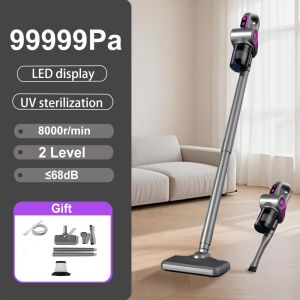 JameMirs 99999Pa Vacuum Cleaner Cordless 2 Gear LED Display Household Wireless Wet & Dry Vacuum Cleaner for Floor/Bed/Mat/Sofa