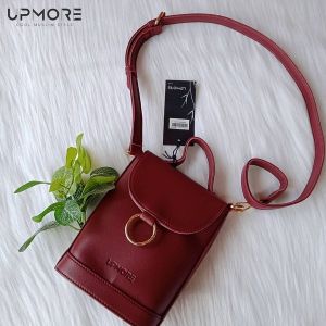 Terbaru Tas Wanita Slingbag Upmore Quitta Kulit Sintetis Lokal Maroon