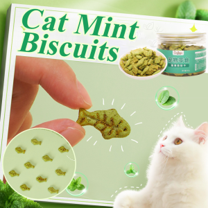 80g Cat Mint Cookies Pet Cat Grass Snacks Training Treat Cat Spitting Hair Ball Food