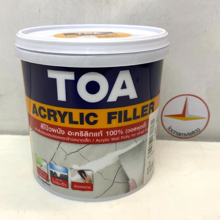 Keo xử lý nứt tường, trám vá lỗ đinh TOA Acrylic Filler 1 kg/Lon ...