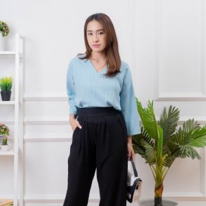 AQILA - Ashley Top Wanita V-Neck Wanita Korean Style/Atasan wanita kekinian