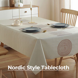 [SG] Waterproof Table Cloth Nordic Dining Table Cover Oilproof Easy Clean Rectangle Tablecloth