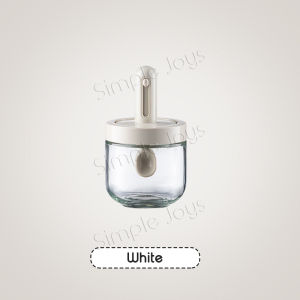 Condiment Container Glass Spice Seasoning Jars with Retractable Spoon