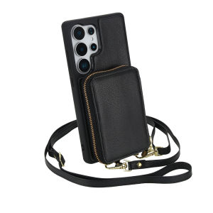 เคสใส่บัตรสำหรับ Samsung S25อัลตร้าพร้อมสายคล้องในแนวทแยงเคส Dompet Koin เคสที่มีสายคล้องช่องใส่การ์ดเคสมือถือสำหรับ Samsung Galaxy S25 Plus S24 S23อัลตร้า S22บวก S21อัลตร้า S24 S23 S25edge ปกหนังด้วยกระเป๋าสตางค์