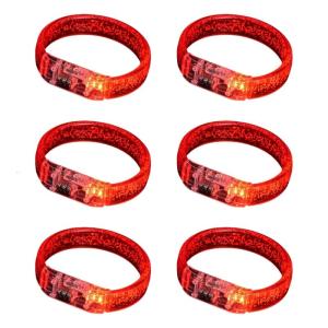 Pack Of 6 Glowing Bracelets for Children Parties Acrylic LED Light Up Wristbands Accessory Festival Giveaways Jewelry