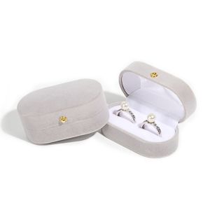YIYU STUDIO Engagement Ring Finger Ring Box Jewelry Storage Box Velvet Couple Rings Holder Simple Luxury Wedding Ring Case Engagement