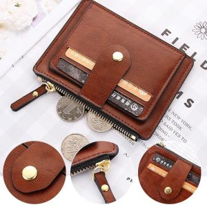 Engraving Name Men Fashion Credit ID Card Holder Money Bag Case Mini Women Personalized Leather Wallet with Coin Pocket Male Business Purse
