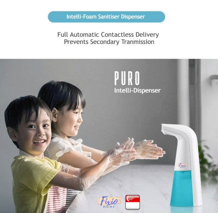 [300Ml] PURO Foam/Alsohol Dispenser, intelligent low batt indicator, 2 volume dispensing modes, multi-purpose, greener hand or body wash, free wall ,mounting clip