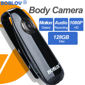 BOBLOV 007 Body Mini Action Camera HD 1080P 128GB Work 3H 560Mah Sport Motion Detect Police Camera Video Audio Recorder BodyCam Camcorder Motorcycle Dash Cam for Vlogging