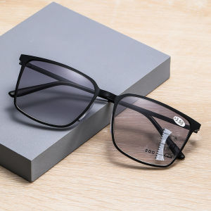 A-G Near and Far Read Eye Glasses for Men Anti Radiation Sun Protection Anti Blue Ray with Grade Metal Replaceable Lens Driving Outdoor Fashion Look Far and Near Progressive Eyeglasses for Men Japan G251