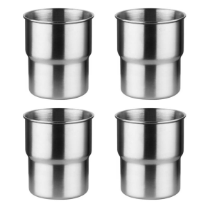 Set Of 4 Stackable Stainless Steel Beer Cups Coffee Tumblers Cold Water Glasses Portable Outdoor Drinkwares for Milk