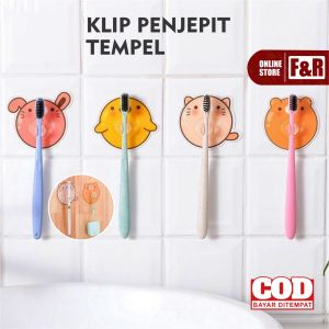 Tempat Sikat Gigi Pulpen Pensil Hook Tempel Dinding Kamar Mandi Gantungan Wastafel ToothBrush Holder