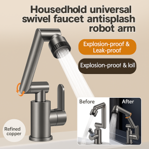 Universal swivel sink faucet for wash basin hot and cold water