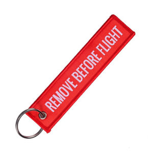 Remove Before Flight Lanyards Keychain Strap For Card Badge Gym Key Chain Remove Before Flight Key Chain Chaveiro Red Embroidery Keychain Ring for Aviation Gifts OEM Key Ring Jewelry Luggage Tag Key Fob