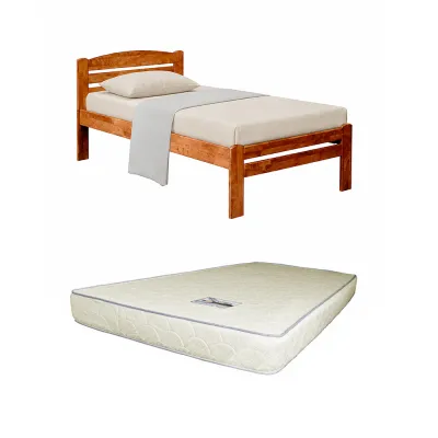 Living Mall TALLA Solid Wooden Single Bed Frame With Mattress Package - Free Installation