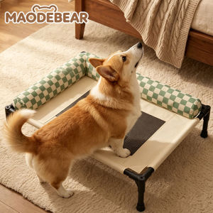 MAODEBEAR Elevated Pet Bed Breathable Mesh Moisture Proof Metal Frame Dog Cat Bed All Season Anti Slip
