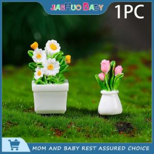 JiaShuo Baby Toy กระถางต้นไม้จำลองกระถางต้นไม้ใหม่กระถางดอกไม้ขนาดเล็กสำหรับตกแต่งบ้านตุ๊กตา1ชิ้น