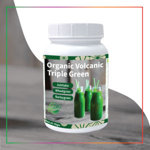 Dynamic Nutrition Organic Triple Green - Volcanic Triple Green Juice Powder (BarleygrassWheatgrass & Ashitaba)for Detoxification