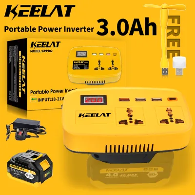 KEELAT KPPI02 150W Battery Power Inverter Dual AC Socket USB Output Portable Converter for Camping Travel Outdoor Emergency Use