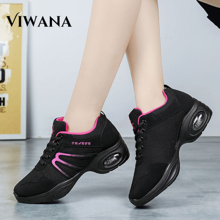VIWANA Black Sneakers Shoes For Women Korean Style Ladies Dance