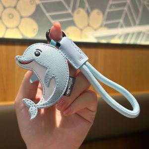 HESONG Ornament Shark Doll Keyrings Blue Dolphin with Lanyard Keychain High Quality Multipurpose Backpack Pendant