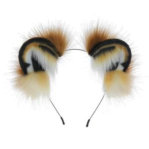 Cartoon for Cat Tiger Ear Shaped Hair Hoop Cute Washing Face Hair Holder Halloween Party Costume Headwear for Children W