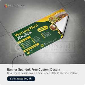 PRINT CETAK SPANDUK BANNER WARUNG NASI FREE DESAIN