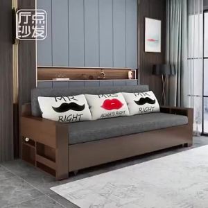 Sofa Bed Living Room Dual-use Solid Wood Foldable Sofa Small Household Multifunctional Sofa Bed