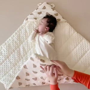 Baby Swaddle Blanket Hooded Winter Wrap Sleeping Bag for Infant Boys Girls Breathable Sleep Sack Newborn Cozy Bedding