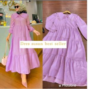 NEW MIDI DRESS RAYON MOTIF REMIUM FENOMENAL VIRAL KEKINIAN