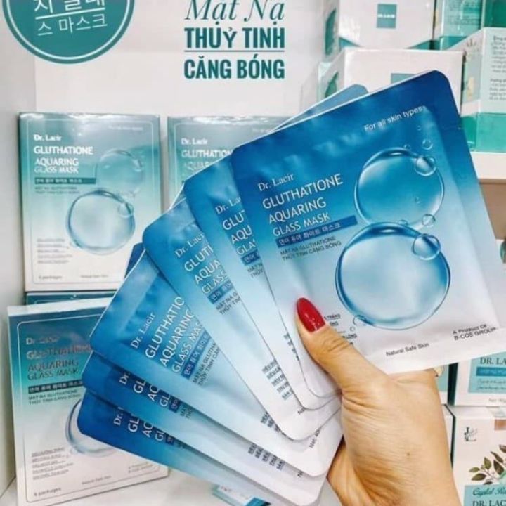 6 miếng mặt nạ thủy tinh căng bóng GLUTATHIONE Lamer Dr Lacir - Mặt nạ thủy tinh Dr Lacir nguyên hộp 6 miếng